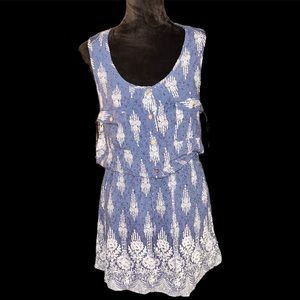 Beach by Exist - Tank Top Dress - (4)Button -Up Bust - Waist Drawstring Ties -